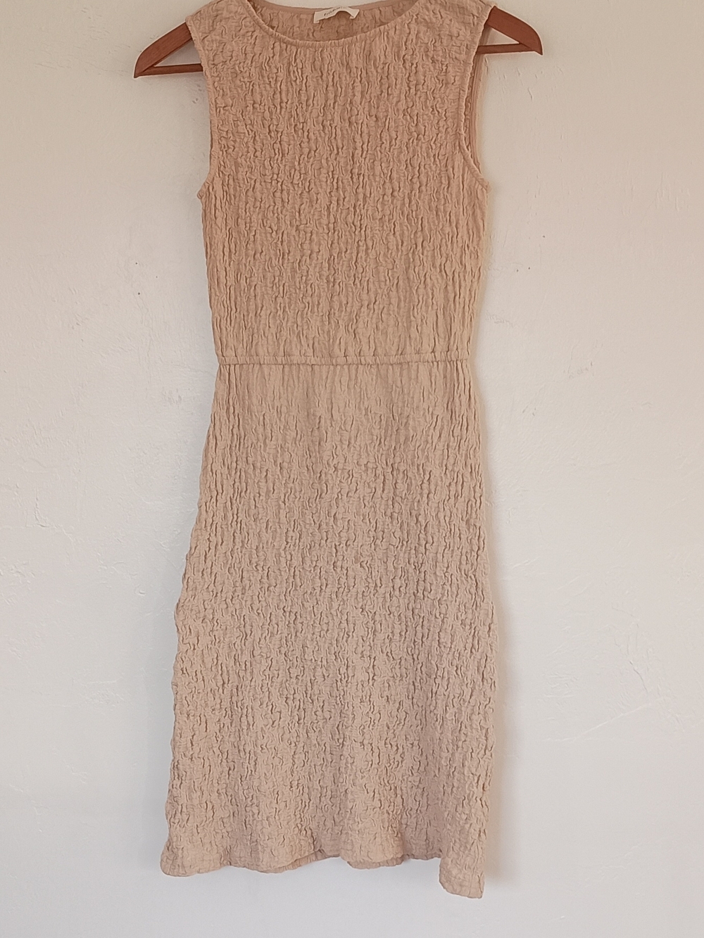 bohme Sleeveless Beige Textured Dress